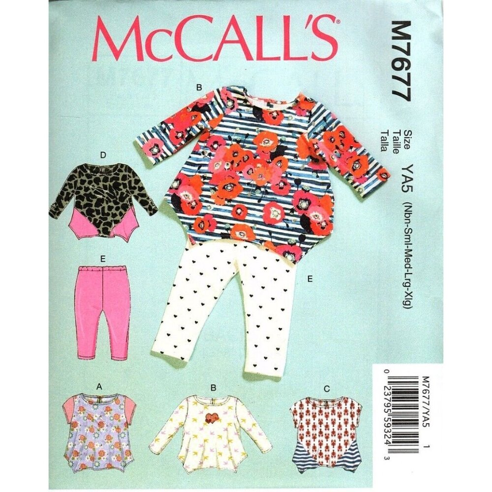 McCall's M7677 Infant Girls NB to XL Tops and Pants Uncut Sewing Pattern